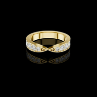 0.65 TCW Exquisite V Shaped Chevron Lab Grown Diamond Band with Channel Set Brilliant Diamonds
