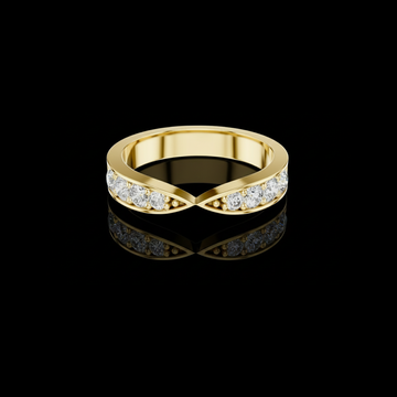 0.65 TCW Exquisite V Shaped Chevron Lab Grown Diamond Band with Channel Set Brilliant Diamonds