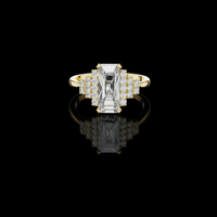 2.00 CT Beautiful Moissanite Emerald Cut Diamond Ring For Love Attire