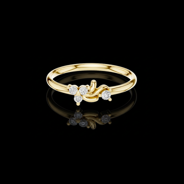 0.044 TCW Flowing Vine Design And Sparkling Round Cut Moissanite Diamond Blossoms Ring