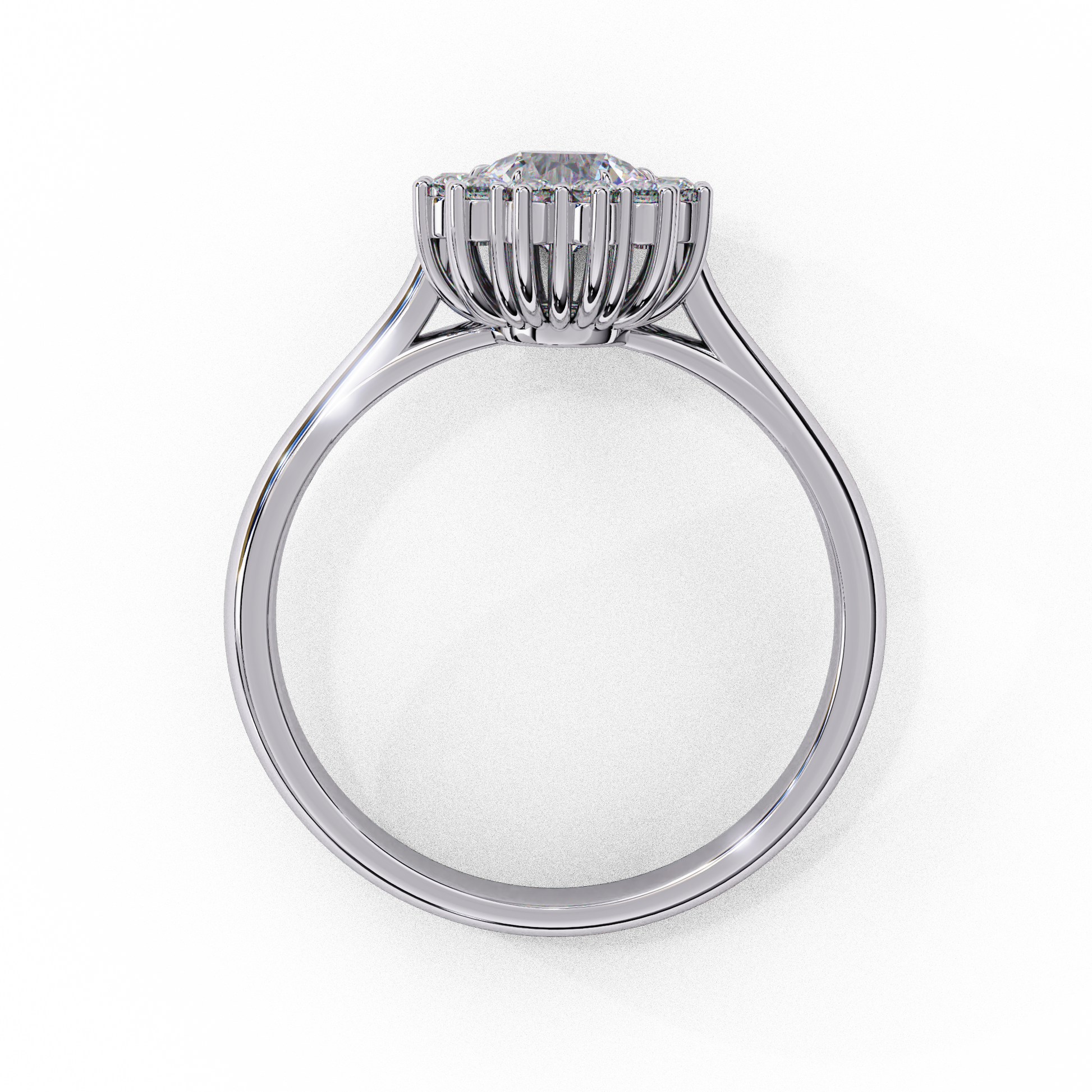 Silver ring with a diamond 