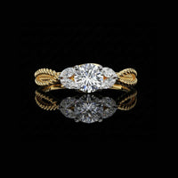 1.00 CT Dainty Slick Cocktail Minimalist Round Cut Lab Grown Diamond Ring For Party