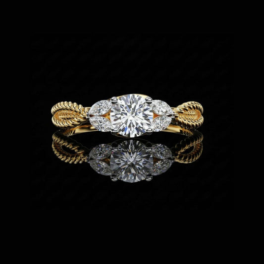 1.00 CT Dainty Slick Cocktail Minimalist Round Cut Lab Grown Diamond Ring For Party