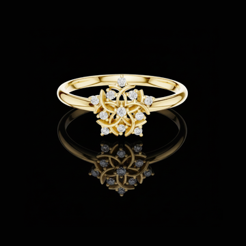 0.10 TCW Vintage Bloom burst Moissanite Diamond Floral Ring Delicate Nature Inspired Design Fine Jewelry