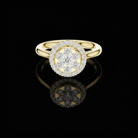 0.50 TWC Sparkling Round Brilliant Lab Grown Diamond Floral Burst Cluster Anniversary Ring For Her