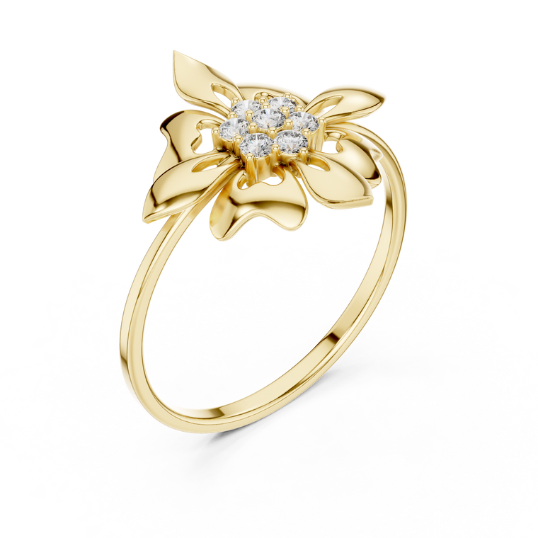 Floral Inspired Cluster Moissanite Engagement Ring - view 2