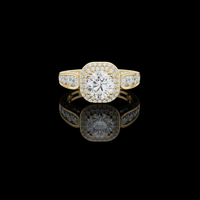 2.00 TCW Handcrafted Halo Ring Featuring A Radiant Round Center Moissanite Diamond