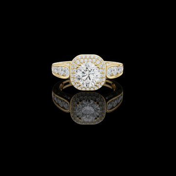 2.00 TCW Handcrafted Halo Ring Featuring A Radiant Round Center Moissanite Diamond