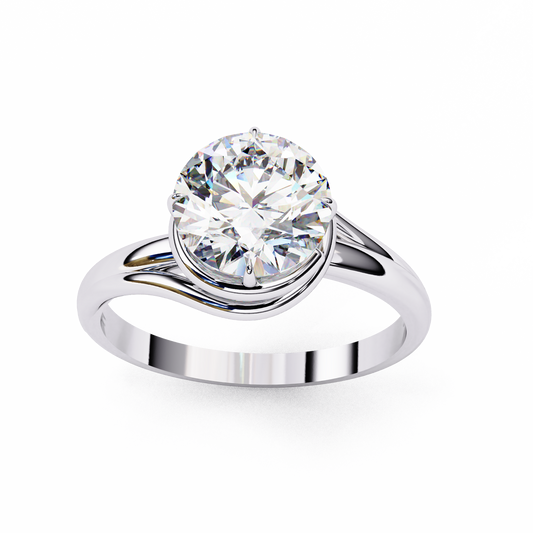 Round Cut Solitaire Promise Ring - view 4