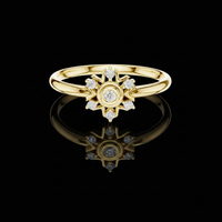 1.00 CT Vintage Sunray Lab Grown Diamond Retro Celestial Cluster Ring For Women