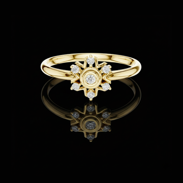 0.012 CT Vintage Sunray Moissanite Diamond Retro Celestial Cluster Ring For Women