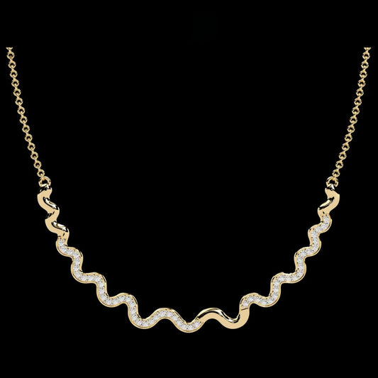 0.45 TCW Shiny Moissanite Diamond Necklace Elegant Curved Design with Sparkling Stones Modern Jewelry