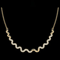 0.45 TCW Shiny Moissanite Diamond Necklace Elegant Curved Design with Sparkling Stones Modern Jewelry