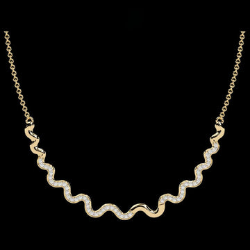 0.45 TCW Shiny Moissanite Diamond Necklace Elegant Curved Design with Sparkling Stones Modern Jewelry