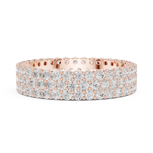 1.94 TCW Exquisite Gold Full Pave Round Lab Grown Diamond Eternity Band Ring