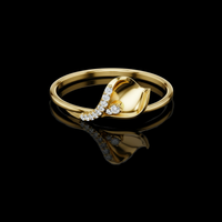0.30 TCW The Graceful Floral Ring with Sparkling Moissanite Round Diamond in Full Bloom