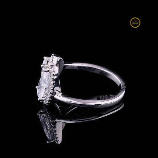 Open Gap Toi Et Moi Pear Cut Moissanite Anniversary Ring - view 4