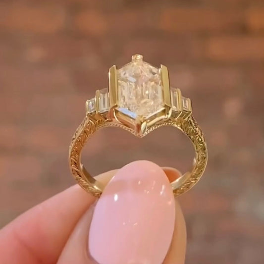 Dutch Marquise Lab Diamond Engagement Ring - view 2