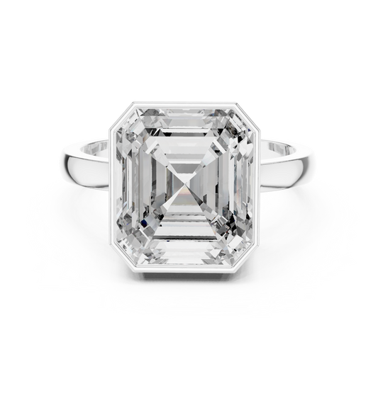 Asscher Cut Lab Grown Diamond Men's Full Bezel Engagement Ring - view 3