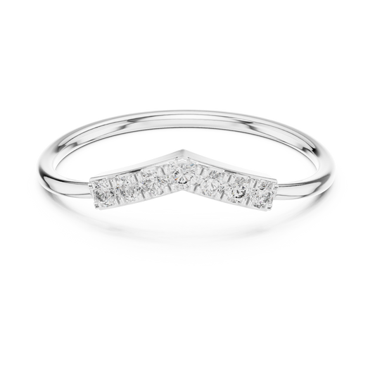 Minimalist Curve Round Lab Diamond Eternity Ring With Wedding Band - view 2