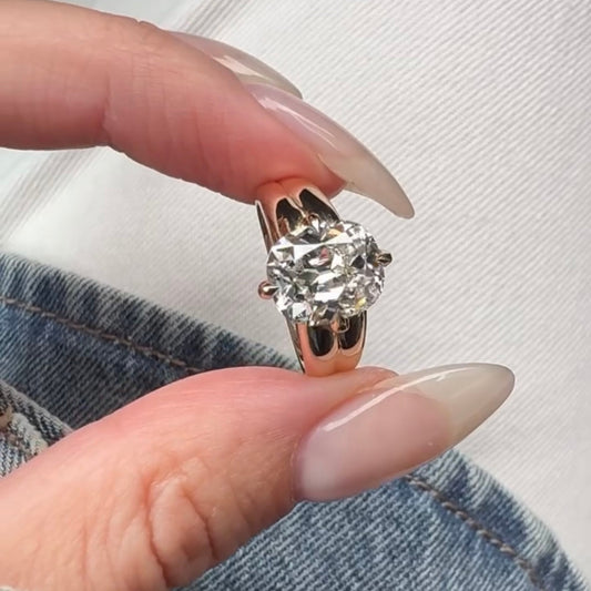 3.00 CT Dazzling Lab Grown Old Mine Cushion Cut Diamond Solitaire Ring For Wedding