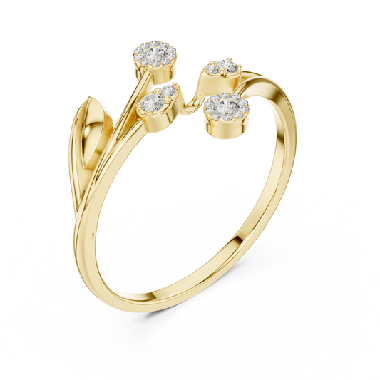 Nature-Inspired Moissanite Open Wrap Promise Ring - view 2