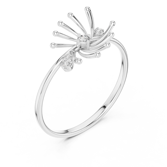 Firework Starburst Brilliant Round Cut Lab Diamond Ring - view 4