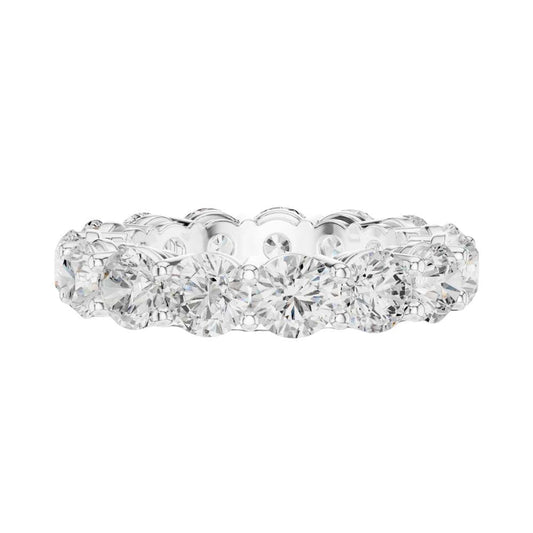 Round Brilliant Lab Diamond Eternity Wedding Band Ring - view 3