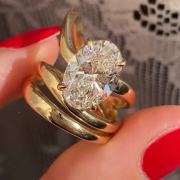 3.50 TCW Luxury Moissanite Oval Cut Diamond Wrap Ring modern Engagement Jewelry