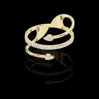 0.50 TCW Dual Teardrop Loop Wrap Ring with a Graceful Open Flow and Pave Moissanite Diamond Harmony
