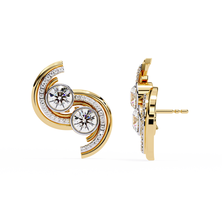 Round Cut Stackable Stud Earrings - view 2