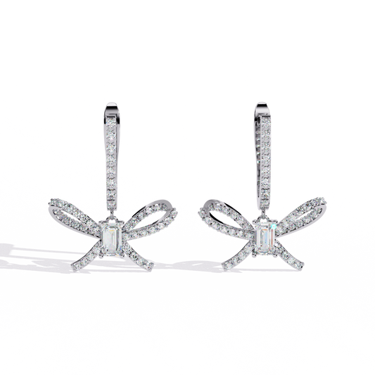 0.47 CT Classic Emerald Cut Moissanite Diamond Stud Earrings in Small Carat & Big Sparkle for Daily Outfits