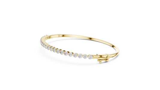 1.98 TCW Round Moissanite Line Bangle Bracelet - view 4