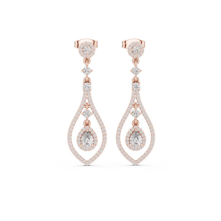 0.36 CT Starbound Teardrop Moissanite Chandelier Drop Earrings - view 2