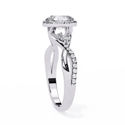 0.73 CT Delicate Oval Brilliant Cut Lab Grown Diamond Engagement Ring For Women