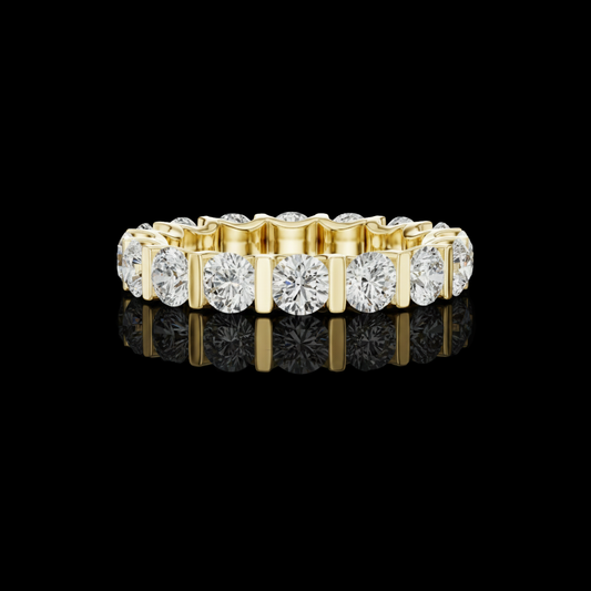 3.83 TCW Luxurious Eternity Ring Featuring Moissanite Round Brilliant Diamonds in Bold Prong Set