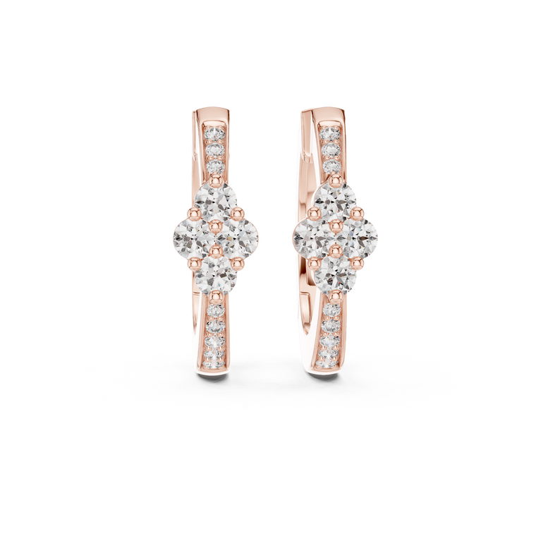 1.25 TCW Moissanite Cluster Hoop Earrings - view 2