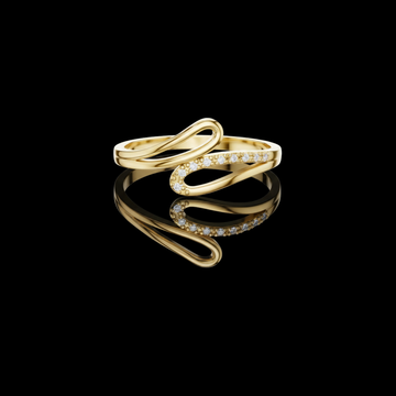 0.30 TCW Graceful Open Swirl Ring Featuring Sparkling Moissanite Pave Diamond Accents for a Modern Look