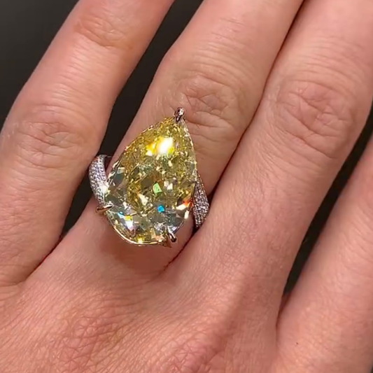 4.00 CT Aurora Pear Cut Lab Grown Diamond Statement of Light and Timeless Devotion