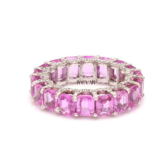 Glacial Opulence Pink Sapphire Octagon and Diamond Ring #Ivevar