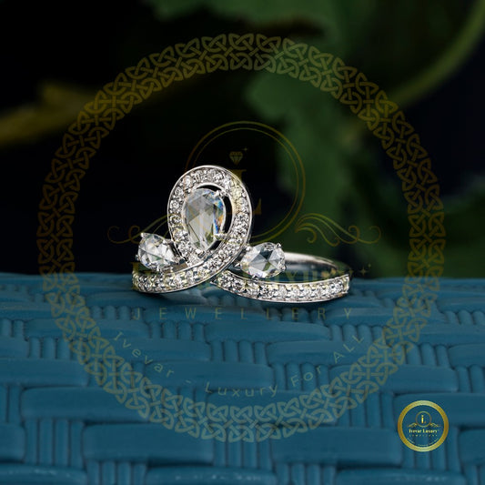 Luxury rose cut diamond vintage style ring by Ivevar